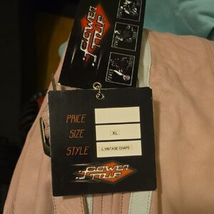 Power Trip Pink Leather Vintage Chaps  XL